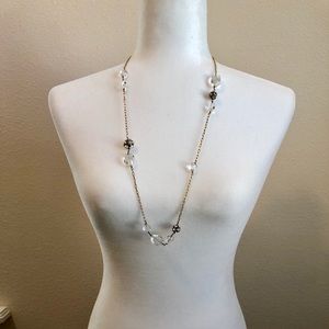 J. Crew Necklace Gold Chain & Crystal Beads
